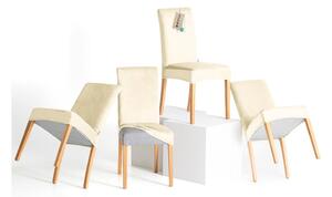Set di coprisedia color crema con rivestimento elastico per sedie 4 pz 48 cm Sento – Restilo