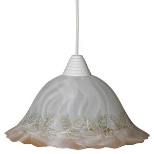 Sospensione D30 1xE27 Montatura Oro Vetro Screpolato Bianco Sfumato Ambra-Oro E-Energy Berta