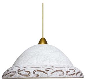 Sospensione D30 1xE27 Montatura Oro Vetro Screpolato Bianco Sfumato Ambra E-Energy Asia