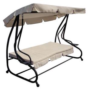 Dondolo Letto Jim con Cuscini 202x114x169 h cm in Acciaio Nero