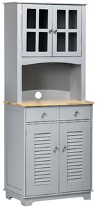 Credenza da Cucina 68x39,5x170 cm Stile Classico in Legno Grigio