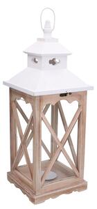 Lanterna in Legno naturale bianco quadro cm 22x22xh56,5