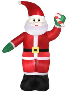 Babbo Natale Gonfiabile Luminoso 155x85x240 cm con Luci LED