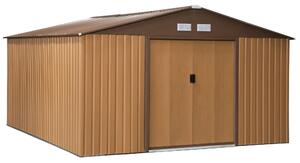Casetta Box da Giardino in Lamiera 3,4x3,86x2 m Giallo
