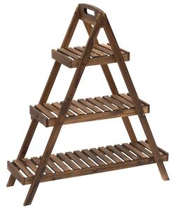 Portapiante Fioriera 3 Livelli 86x28x100 cm Piramide in Legno di Abete Rosso
