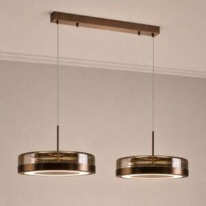 Lucande Lampada a sospensione in vetro La Latta, dimmerabile, Marrone / Ruggine, Vetro, Design, Lampada a sospensione