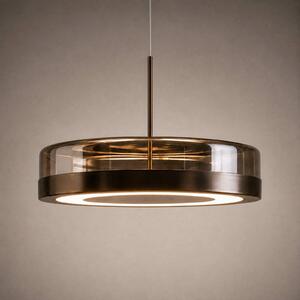 Lucande Lampada a sospensione in vetro La Latta, dimmerabile, Marrone / Ruggine, Vetro, Design, Lampada a sospensione