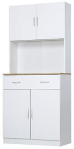 Mobile da Cucina Credenza 80x40x180 cm in Legno Bianco