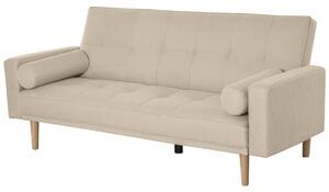 Divano Letto 3 Posti 186x84x85 cm in Tessuto Beige