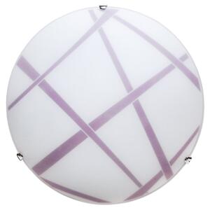 Plafoniera 1xE27 Ganci Cromo Vetro Lastra Bianco-Viola E-Energy Dario