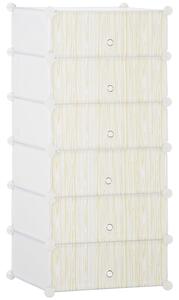 Scarpiera Modulare 45x36,5x108 cm 6 Cubi in Plastica e Acciaio Bianco