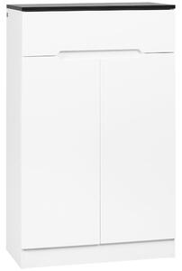 Scarpiera Slim 12 Paia di Scarpe 60x32x100 cm 3 Ripiani Regolabili e Cassetto in Truciolato Bianco