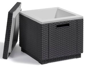 Tavolino Portaghiaccio da Giardino 55x55x39 cm in Resina Keter Ice Cube Antracite