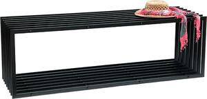 DanDiBo Panchina da giardino in metallo nero resistente alle intemperie solida 150 cm Panchina moderna 96430 Panchina da parco in ferro a doghe