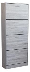 Scarpiera Wendy 60x24x150 h cm in Legno Grigio Chiaro