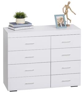 Cassettiera per Casa e Ufficio in Legno Bianco 90x35x73 cm