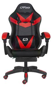 Sedia da Gaming Ergonomica 66x60x134 cm con Poggiapiedi in Similpelle Rosso