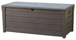 Baule Cassapanca da Esterno 145x60,3x69,7 cm in Resina Effetto Legno Keter Brightwood Marrone