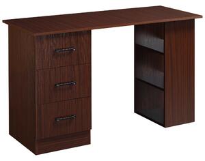 Scrivania Ufficio 3 Cassetti 3 Ripiani 120x49x72 cm in Legno Noce