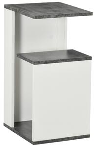 Comodino con Ripiano Aperto 35x29,5x60 cm in Truciolato Grigio e Bianco