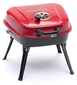 Barbecue Portatile a Carbone Carbonella 48x47x37 cm in Acciaio Rosso e Nero