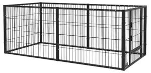 Recinto per Cani di Piccola Taglia 82,5-150x79x61 cm in Metallo Nero