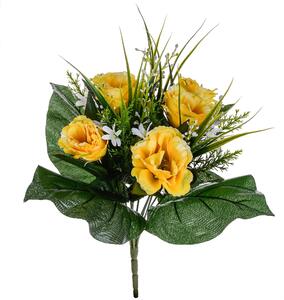 Set 3 Bouquet Artificiali di Lisiantus Altezza 32 cm Giallo