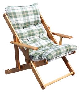 Poltrona 3 Posizioni Relax Miele con Cuscino 84x60x100 h cm in Cotone Verde