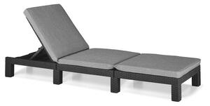 Lettino Prendisole da Giardino 195x65x25,5 cm con Cuscino in Resina Keter Daytona Antracite