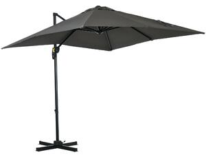 Ombrellone da Giardino Decentrato 245x245x248 cm in Alluminio Grigio