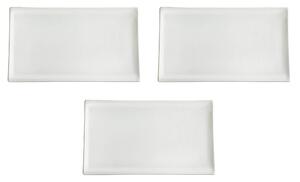 Set 3 Vassoi Rettangolari 28x14x1,7 cm in Porcellana Allluminica Kaleidos Aluxina Bianchi