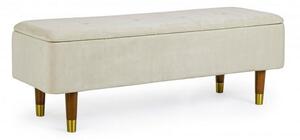 Panca Fondo Letto 2 Posti 120x42x42 cm con Vano Contenitore Kira Naturale