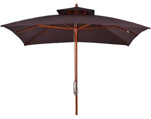 Ombrellone da Giardino 3x3 m Palo Ø48 mm 8 Stecche in Legno Marrone