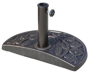 Base per Ombrellone da Giardino Ø38 a Ø48 9 kg Mezzaluna Regolabile con Manopola 50x31x32 cm