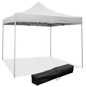 Gazebo Richiudibile Pieghevole 3x3m in Acciaio e PVC Impermeabile Bianco