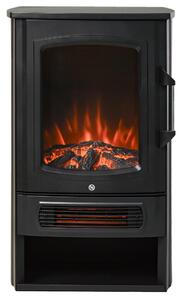 Camino Elettrico da Pavimento 44,5x32,1x74 cm Effetto Fiamma 2000W Nero