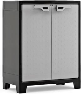 Armadio 2 Ripiani 80x44x100 cm Keter Titan Basso XL Grigio e Nero