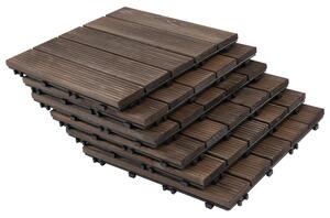 Pavimentazione da Esterno Incastrabile 27 Pezzi 30x30x2,5 cm in Legno di Abete e PVC Nero
