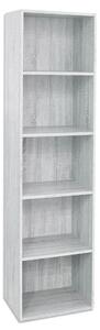 Libreria 5 ripiani 40x29x172 cm in Legno Bianco