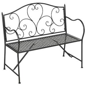Panchina 2 Posti da Giardino 106x42x95 cm in Acciaio Nero