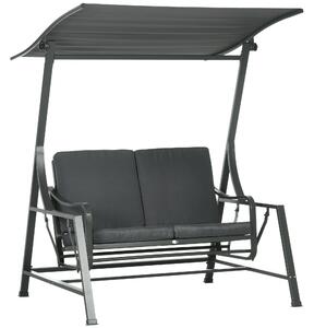 Dondolo da Giardino 2 Posti 148x129x172 cm in Acciaio Grigio scuro