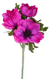 Set 8 Fiori Artificiali di Anemone Composta da 3 Fiori Altezza 46 cm Rosa