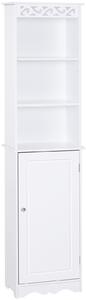 Mobile a Colonna per Bagno in Legno 40x23x160 cm Floreale Bianco