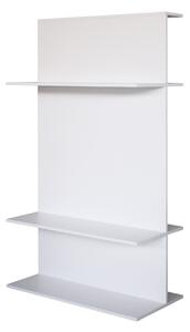 Porta TV a Parete 100x50x170,4 cm con 3 Ripiani Loki A Bianco Spatolato