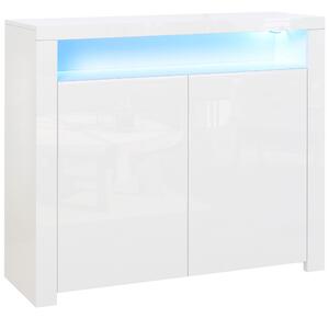 Mobile Salvaspazio Multiuso con LED 107x35x97 cm in Legno Bianco