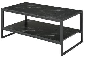 Tavolino Rettangolare da Caffè 106x50x47 cm Nero Effetto Marmo