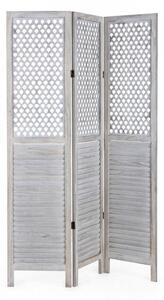 Paravento 3 Ante Hole Bianco Anticato 120x170 in Legno