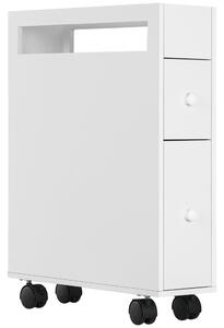 Mobiletto Bagno Salvaspazio 16x49,5x66 cm con Ruote Bianco