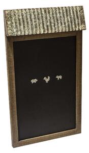Lavagna in legno in metallo con tetto e 3 calamite animali rettangolare cm 45x78x7,5