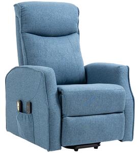 Poltrona Alzapersona Elettrica Reclinabile in Poliestere Blu